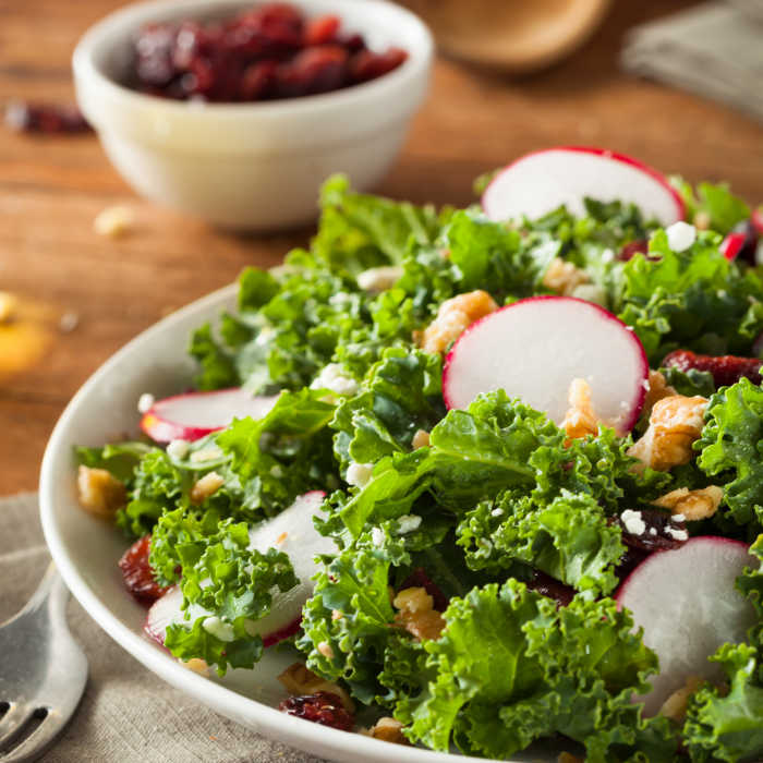 Healthy Raw Kale and Cranberry Salad