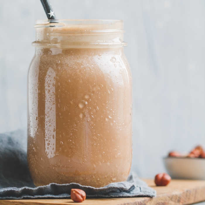 Nut butter chocolate protein shake